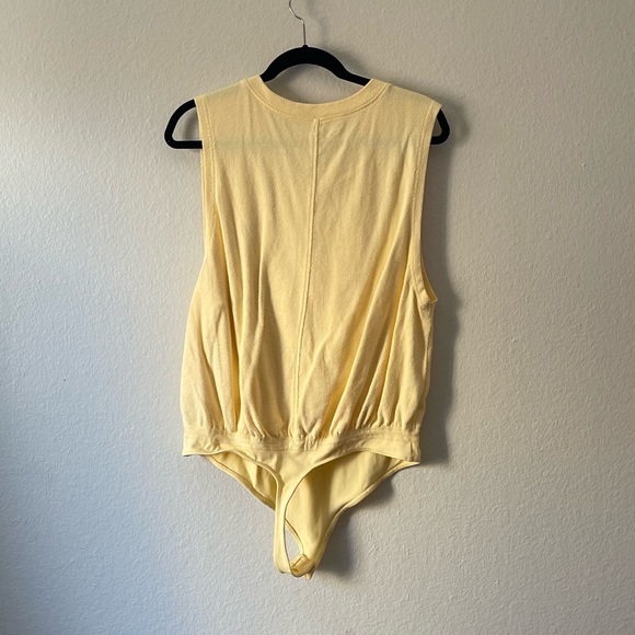 Free People Yellow Waffle Henley Tank Body Suit - Picture 5 of 5